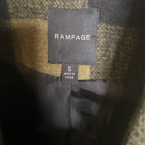 Ladies ArmyGreen/Black Plaid Short Coat Jacket - Picture 5 of 6